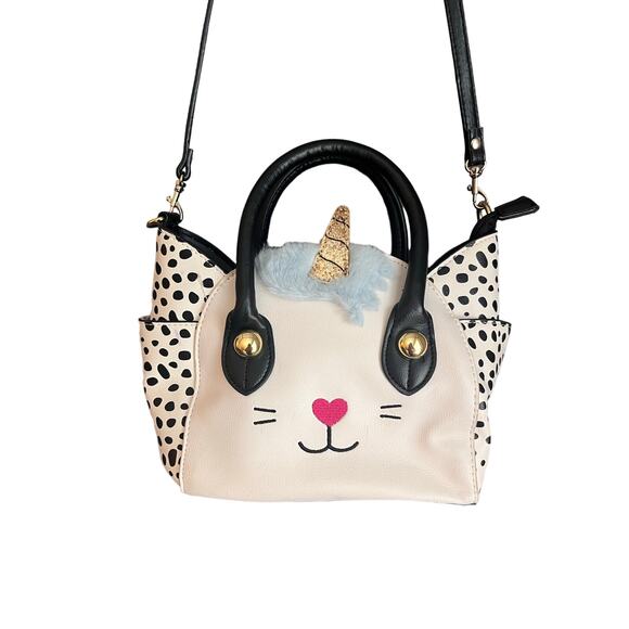 Betsey Johnson Cream and Black Cat Shoulder Bag - Picture 9 of 9
